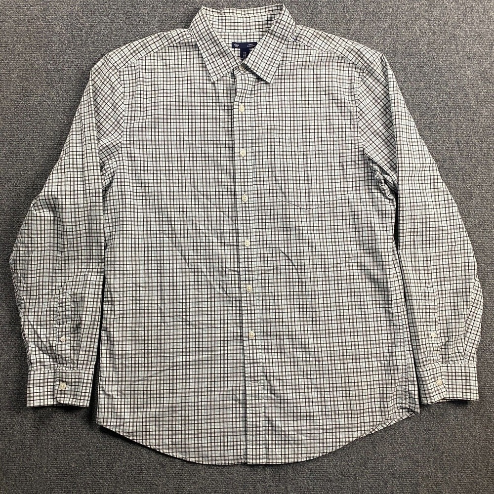 Gap Shirt Men's Extra Large Tattersall Check Button Up Slim Fit XL 100% Cotton